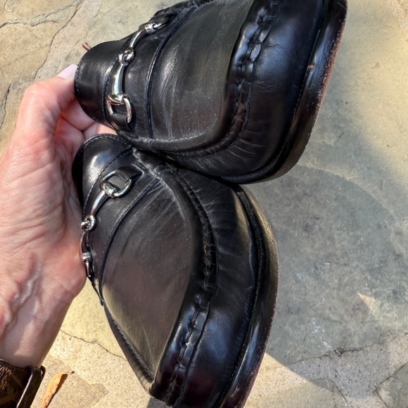 Cole Haan Black Slip-On Loafers with Silver Horsebit - Picture 4 of 12